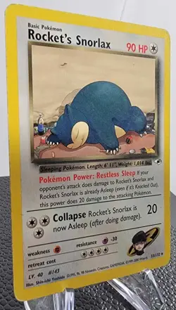 Pokemon Rocket's Snorlax Card 033/132 Gym Heroes Regular - Image 2