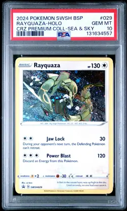 2024 POKEMON SWSH BLACK STAR PROMO #029 RAYQUAZA-HOLO PSA 10 - Image 1