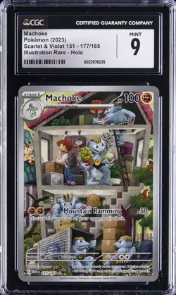 2023 POKEMON SCARLET & VIOLET 151 - ILLUSTRATION RARE - HOLO MACHOKE CGC 9 - Image 1