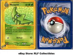 2002 Pokemon, Expedition, #87/165 Metapod, Uncommon - Image 1