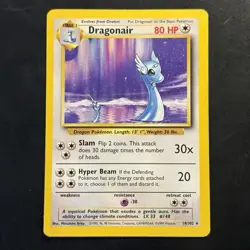 Vintage Pokemon Non-holo Rare Dragonair 18/102 Base Set WotC 1999 - Image 1