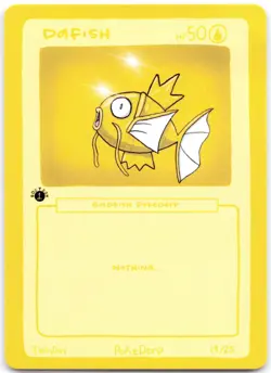 Dafish (Magikarp) 19/25 - 1st Edition Pokederp First Print Fan Art - Pokemon! - Image 1