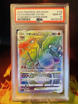 2022 Pokemon JPN SWSH Star Birth Charizard Vstar Full Art Hyper Rare #118 PSA 10 - Image 1