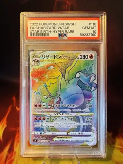 2022 Pokemon JPN SWSH Star Birth Charizard Vstar Full Art Hyper Rare #118 PSA 10 - Image 4