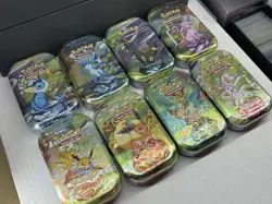Pokemon TCG Prismatic Evolutions Set of 8 New/Sealed Mini Tins FULL ART SET! NEW - Image 2