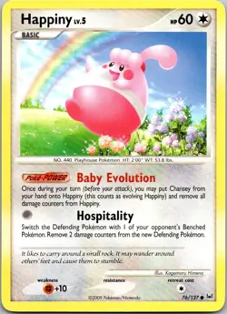 Happiny 76/127 Common Platinum Pokemon Near Mint - Image 1
