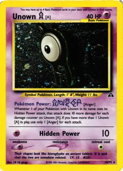 Pokemon TCG Unown 14/75 Neo Revelation Holo Unlimited MP - Image 1