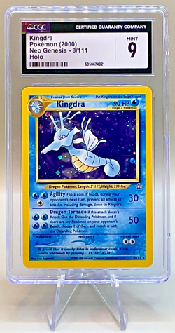 Pokemon Kingdra #8/111 Holo Rare - 2000 Unlimited Neo Genesis Set - CGC 9 MINT! - Image 1
