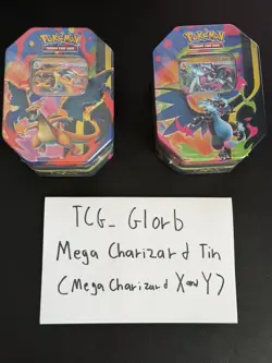 2 Pokemon Mega Charizard Tins (Mega Charizard X and Y) - Image 1
