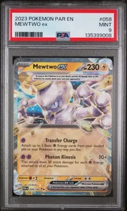 Mewtwo Ex #058 PSA 9 2023 Pokemon Par En-Paradox Rift - Image 1