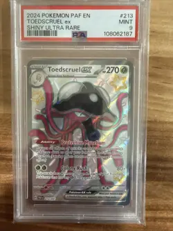 2024 POKEMON PAF EN-PALDEAN FATES SHINY ULTRA RARE #213 TOEDSCRUEL EX PSA 9 - Image 1