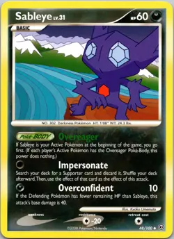 Sableye 48/100 Stormfront NM Non-Holo Pokemon TCG - Image 1