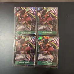 One Piece Card Game TCG Dracule Mihawk (IB04)ST12-003 SR AltArt Playset x4 Promo - Image 1