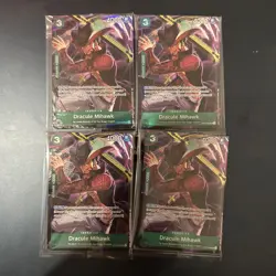 One Piece Card Game TCG Dracule Mihawk (IB04)ST12-003 SR AltArt Playset x4 Promo - Image 2