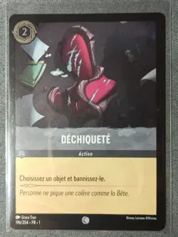 Carte LORCANA FR - Chapitre 1 196/204 Dechiquete - ✨FOIL✨Neuf - Image 1