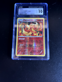 Pokemon Flareon 13/98 English Reverse Holo XY Ancient Origins CGC 10 - Image 1