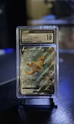 CGC 10 DRAGONITE V 192 EVOLVING SKIES ALT ART SWORD & SHIELD POKEMON GEM MINT - Image 1