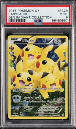 2016 POKEMON XY GENERATIONS RADIANT COLL #RC29 FULL ART/PIKACHU PSA 9 - Image 1