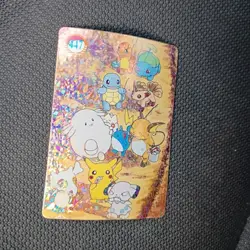 Pikachu Fishing Holo Pokemon Vintage Pocket Monster Vending Prism Sticker 447 - Image 3