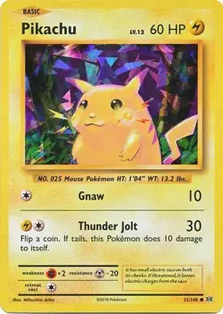 Holofoil - Pikachu - 35/108 (Cracked Ice Holo) - 035/108 / NM / English Pokemon - Image 1