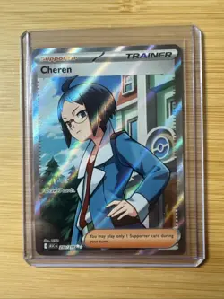 Cheren 258/217 Full Art Trainer Ultra Rare Holo Ascended Heroes Pokemon TCG - Image 1