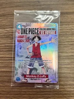 One Piece Monkey.D.Luffy US College Basketball Promo Card *SEALED* - Image 1