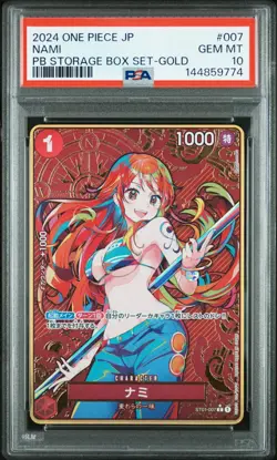 PSA 10 Nami ST01-007 Parallel Gold THE BEST Storage Box Set ONE PIECE Japanese - Image 1