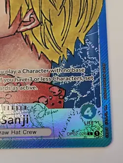 Sanji Leader Alt Art OP02-026 Paramount War English One Piece Rare Foil Holo - Image 3