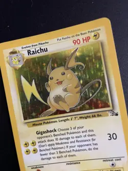 Raichu | 14/62 | Fossil | Holo | Pokemon Card | MP - Image 3