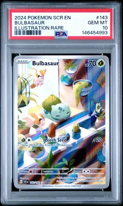 Pokemon Bulbasaur Stellar Crown Illustration Rare Card 143/142 PSA 10 - Image 1