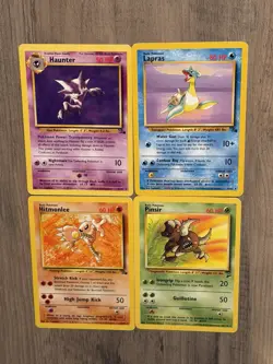 Pokemon TCG Vintage 4 Card Rare Lot - Haunter + Lapras + Hitmonlee + Pinsir WOTC - Image 1