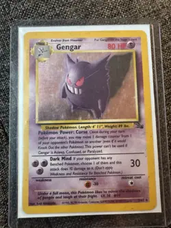 Original 1999 Gengar 5/62 Fossil Holo Rare WOTC Pokemon TCG Card - Image 1