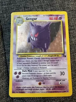 Original 1999 Gengar 5/62 Fossil Holo Rare WOTC Pokemon TCG Card - Image 2
