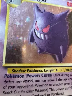 Original 1999 Gengar 5/62 Fossil Holo Rare WOTC Pokemon TCG Card - Image 3