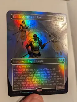 1x Battle Angels of Tyr Foil Borderless NM - Magic MTG CMR Sidar EDH x1 - Image 1