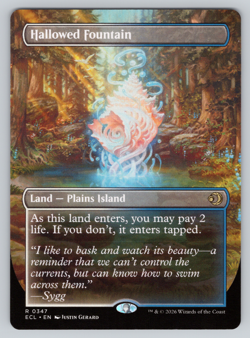 Hallowed Fountain Borderless Shock Land Dual Side - Lorwyn Eclipsed MTG - Image 1