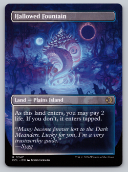 Hallowed Fountain Borderless Shock Land Dual Side - Lorwyn Eclipsed MTG - Image 2