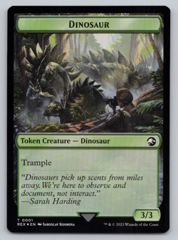 Dinosaur 01 | Copy - FOIL - Double Sided Token - Jurassic Park - Ixalan MTG - Image 1