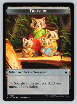 Squirrel | Treasure Double Sided Token- Commander: Bloomburrow MTG - Image 2