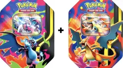 2 Pokemon TCG Mega Charizard X + Y ex Tin Bundle Sealed New - Image 1