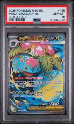 Pokemon Mega Venusaur ex Mega Evolution Ultra Rare #155 PSA 10 Gem Mint - Image 1