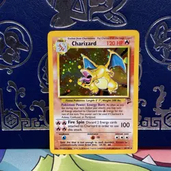 Pokemon 2000 Charizard 4/130 Base Set 2 Holo LP + - Image 1