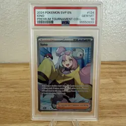 2024 Pokemon PSA 10 SVP Black Star Promo IONO #124 PREMIUM TOURNAMENT COLLECTION - Image 1