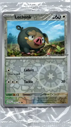 Lechonk (Pokemon Center Stamp Exclusive) 155/198 Holo SV1 PROMO SEALED - Image 1