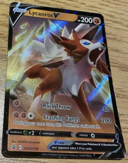 Pokemon TCG Sword & Sheild Lycanroc V Full Art Holo SWSH199 Black Star Promo - Image 1