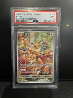 PSA 9 Mint Graded Eevee IR 188/167 - Twilight Masquerade - Pokemon TCG - Image 1