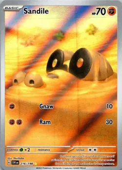 Pokemon TCG Sandile 216/198 SV01: Scarlet & Violet Base Set Holo NM (SKU 1-2) - Image 1