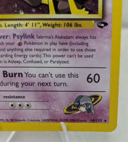 2000 Pokemon Gym Challenge Sabrina's Alakazam Holo 16/132 LP (A) - Image 4