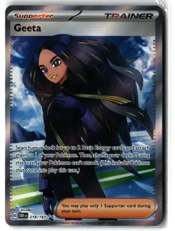 Geeta ⭐ 218/197 Holo Ultra Rare Obsidian Flames 2023 Pokemon NM - Image 1