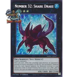 Yugioh! 1x Number 32: Shark Drake MZMU-EN067 Secret Rare 1st Ed NM - Image 1